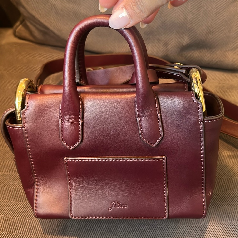 J Crew Burgundy Leather purse cross body NWT